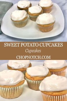 These easy sweet potato cupcakes are soft, moist, and full of cozy  flavors. Topped with a luscious cream cheese frosting, they’re perfect for any occasion, from holiday gatherings to a simple dessert at home. Try this irresistible recipe today! #SweetPotatoCupcakes #ChopNotch #CupcakeRecipes #EasyBaking #SweetPotatoLovers #HolidayBaking Potato Cupcakes, Sweet Potato Cupcakes, Sweet Potato Recipes Healthy, Freeze Sweet Potatoes, Easy Sweet Potato, Marshmallow Frosting, Candied Sweet Potatoes, Fall Desserts Easy, Marshmallow Creme