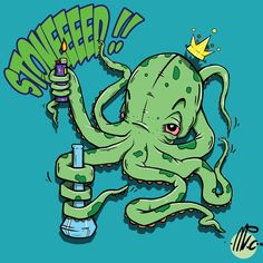 an octopus with a candle in its hand and the words sweeper it above it