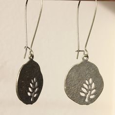 Leaf  Tree Earrings Brass Earrings Bohemian by NtikArtJewelry Nature-inspired Nickel Free Round Earrings, Nickel-free Round Nature-inspired Earrings, Unique Nickel-free Leaf-shaped Earrings, Metal Leaf Shaped Earrings, Pierced Leaf-shaped Metal Earrings, Metal Leaf-shaped Pierced Earrings, Silver Nature-inspired Metal Earrings, Silver Nature-inspired Everyday Earrings, Silver Everyday Nature-inspired Earrings