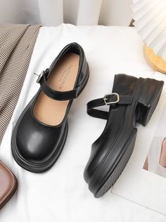 Color: Black, Size: 36CN/5.5US/3.5UK Y2k Aesthetic, Go Ahead, Kawaii Fashion, Japanese Style, Bold Colors, Mary Janes, Sleek Design, Fashion Shoes, Everyday Wear