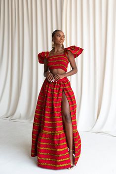 African Print Mermaid Skirt, African Clothing Skirts, African Balloon Skirt, African Print Maxi Skirt And Crop Top, African Skirt And Top, Ankara Top And Skirt, Ankara Maxi Skirt, Birthday Poses, African Skirt