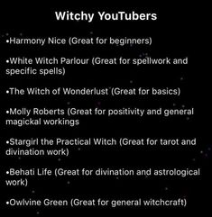 Witchy Youtube Channels, Witch Youtube Channels, Witchy Youtubers, Witchy Girl Aesthetic, Witchy Pfp, Modern Witch Aesthetic, Witchcraft Tips, Witch Things, Witchcraft Spells For Beginners