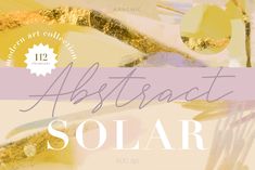 an abstract poster with the words, abstract solar on it's front and back