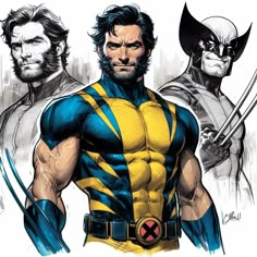 wolverine and the x - men are standing next to each other