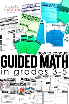 guided math in grade 3 - 5 with text overlay