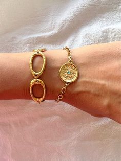 Large Oval Chain Bracelet, Gold Chain Bracelet, Gold Charm Bracelet, Gold Jewelry, Gift for Her, Made in Greece. - Etsy Adjustable Oval Metal Bracelets, Oval Link Brass Bracelets As Gift, Handmade Gold Oval Bracelets, Handmade Oval Gold Bracelets, Metal Oval Link Bracelet With Strap Detail, Metal Oval Link Bracelet Strap Jewelry, Gold Oval Metal Chain Bracelet, Oval Gold Metal Chain Bracelet, Gold Oval Chain Bracelet