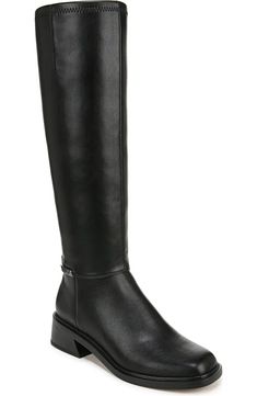 Franco Sarto Geralyn Boot (Women) | Nordstromrack Black Boots Knee High, Slim Calf Boots, Flat Knee High Boots, Over The Knee Black Boots, Tall Black Leather Boots, Naturalizer Boots, Knee High Black Boots, Black Tall Boots, Tall Black Boots