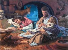 an image of a nativity scene with the birth of jesus