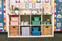 an organized classroom with lots of storage and toys