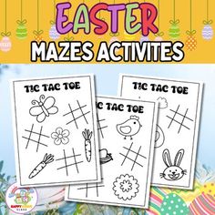 easter mazes activities for kids to color and practice their numbers with the help of an adult