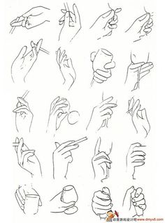 a drawing of hands doing different things