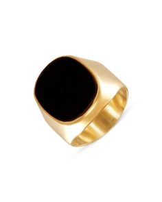 Bloomingdale's Men's Onyx Ring in 14K Yellow Gold - 100% Exclusive Classic Black Signet Ring With Polished Edges, Timeless Black Enamel Signet Ring For Formal Occasions, Classic Black Signet Ring For Formal Occasions, Classic Black Enamel Signet Ring For Formal Occasions, Formal Black Rings With Polished Edges, Black Polished Signet Ring For Formal Occasions, Modern Black Enamel Rings For Formal Occasions, Modern Black Enamel Rings For Formal Events, Luxury Black Signet Ring For Formal Occasions