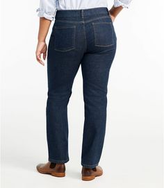 Women's True Shape Jeans, Straight-Leg | Straight at L.L.Bean Non-stretch Straight Leg Everyday Jeans, Dark Wash Bottoms With Five Pockets For Everyday Use, Everyday Dark Wash Bottoms With Five Pockets, Straight Leg Jeans With Five Pockets For Everyday, Everyday Straight Leg Denim Bottoms, Everyday Use Straight Leg Bottoms With Five Pockets, Dark Wash Straight Leg Jeans For Everyday, Straight Leg Dark Wash Jeans For Everyday, Straight Leg Bottoms With Five Pockets For Everyday Use