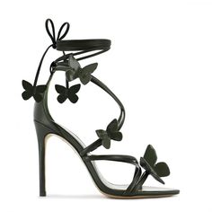 Vanessa Sandal Khaki | Sophia Webster Sophia Webster Butterfly Heels, Sophia Webster Heels, Shoes Butterfly, Butterfly Heels, Sophia Webster Shoes, Butterfly Sandals, Butterfly Shoes, Bridal Handbags, Luxury Footwear