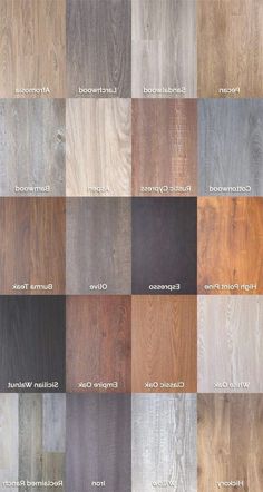 wood flooring samples with different colors and sizes, including brown, white, black, gray