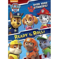 paw patrol ready to roll stickers are on the back of a card game box