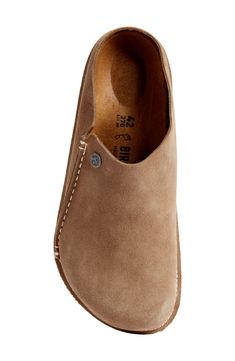 Supple suede updates a classic clog with a contoured footbed and deep heel cup for comfy indoor-outdoor use. Contoured footbed with arch support Leather upper and lining/rubber sole Made in Portugal Zermatt Birkenstock Outfit, Comfy Shoes For Women, Women’s Clogs, Clogs With Jeans, Birkenstock Zermatt, Birkenstock Style, Fall Winter Shoes, Womens Shoe, Swag Girl Style