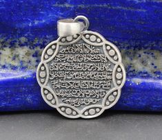 "Vintage Turkish 925k Sterling silver hand crafted workmanship Arabic Scripture Intaglio pendant. Please do not hesitate to contact if you have any questions or further informations. Weight : 4.0 grams Length : 2.5cm ( 1\" ) Width : 2cm ( 0.8\" ) Pictures can be slightly light difference, Shipping & Estimated Delivery Time With Turkish Registered Post, Destination CountryStandard Shipping (business days) United States 15-20 Europe7-15 Asia15-25 Australia15-20 Brazil & South America" Silver Pendant Necklace For Commemoration, Silver Necklace With Large Pendant For Commemoration, Silver Etched Necklace For Commemoration, Silver Locket, Silver Lockets, Pendant Silver, Round Pendant, South America, Locket