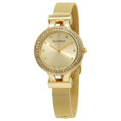 Second Dress, Crystal Champagne, Back Round, Mesh Bracelet, Style Watch, Stainless Steel Mesh, Ellen Tracy, Steel Mesh, Dress Watch