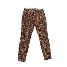 Brand New With Tags Inc International Concepts Leopard Print Skinny Leg Mid Rise Pants Sz. 10 98% Cotton 2% Elastin Brown Stretch High-waisted Jeans, Stretch Brown High-waisted Jeans, Stretch High-waisted Brown Jeans, Mid-rise Stretch Brown Pants, Stretch Mid-rise Brown Pants, Mid Rise Pants, Leopard Jeans, Animal Print Pants, Ponte Leggings