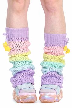 Purple Casual Leg Warmers For Fall, Casual Purple Leg Warmers For Fall, Casual Stretch Multicolor Leg Warmers, Kawaii Outfit Ideas, Silly Clothes, Leg Warmer, J Fashion