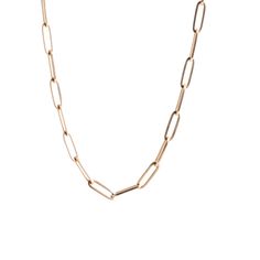 The Largest of Our Most Wanted Chain. Our 14k Yellow Gold Extra Large Paper Clip Chain Is a Staple - Perfect for Layering or Holding Charms. Timeless 14k Rose Gold Chain Necklace, Classic Rose Gold Chain Necklace With Rectangular Links, Rose Gold Jewelry With Rectangular Links Chain, Rose Gold Link Chain Necklace With Paperclip Chain, Rose Gold Oval Link Paperclip Chain Jewelry, 14k Gold Rose Gold Chain Link Necklace, 14k Rose Gold Chain Link Necklace, Rose Gold Link Chain Necklace For Formal Occasions, Classic Rose Gold Link Jewelry