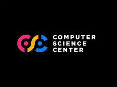 the computer science center logo is shown in black and white, with colorful letters on it