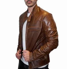 FACHA - Genuine Argentine Leather Jacket - Premium Quality - Classic Style Experience timeless style and unmatched quality with our genuine Argentine leather jackets. Each piece is crafted from premium-grade Argentine leather, known for its durability and soft, luxurious feel. Perfect for any occasion, our jackets offer a blend of classic design and modern craftsmanship. Whether you're dressing up for a night out or dressing down for a casual day, our leather jackets provide the perfect finishing touch to any outfit. Invest in a piece of lasting elegance and enjoy the superior comfort and style that only genuine leather can offer. Premium Quality, Dressed Down, Classic Design, Timeless Fashion, Classic Style, Night Out, Genuine Leather, Favorite Outfit, Jackets & Coats