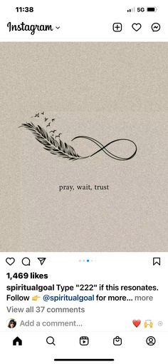 an instagram page with the message pray wait trust on it and two different twitter posts