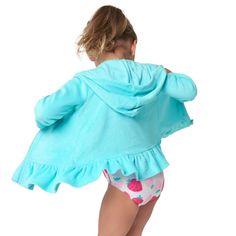 Our aqua blue baby and toddler swimsuit coverups are made with soft terry fabric that your little one will adore. They’re cute, comfy, easy-care, and perfect for any swimming adventure! Toddler Swimsuit, Girls Cover Up, Swimsuit Coverups, Toddler Swimsuits, Baby Size Chart, Gerber Baby, Cotton Sleepwear, Terry Fabric