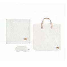 two white towels and a pair of eyeglasses on a white background with a brown leather handle