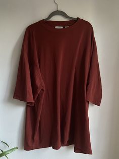 90s oversized t-shirt by liz claiborne deep red burgundy color, soft cotton rib material great to wear over turtlenecks on a fall hike : ) size 3XL Relaxed Fit Drop Shoulder T-shirt For Fall, Oversized T-shirt For Fall, Red T-shirt For Loungewear In Fall, Red T-shirt For Fall Loungewear, Oversized Ribbed Top, Fall Relaxed Fit T-shirt, Ribbed Cotton T-shirt For Fall, Red Baggy Shirt, Fall Relaxed Fit Drop Shoulder T-shirt