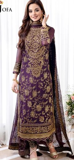 Organza embroidered Pakistani dress salsar kameez made on custom order. Pakistani Salwar, Pakistani Salwar Kameez, Pakistani Dress, Embroidery On Clothes, Pakistani Dresses, Durham, Salwar Kameez, Blazer Suit, Custom Orders