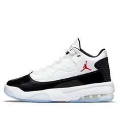 (GS) Air Jordan Max Aura 2 'White Gym Red' CN8094-102 (SNKR/Retro/Mid Top/Non-Slip/Basketball/Shock-absorbing) White Gym, Mid Top, Stylish Sneakers, Perfect Pair, Air Jordan, Air Jordans, Aura, Jordan, Basketball