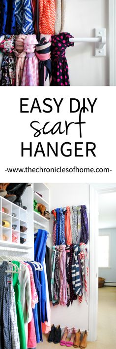 the easy diy scarf hanger is great for storing scarves and other items