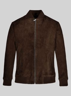 Set the fashion bar high with our exquisite Dark Brown Suede Bomber Jacket. The dark brown hue ensures you're always at the forefront of fashion, while its ribbed collar, cuffs, and hem provide a snug and comfortable fit, making it perfect for both chilly nights out and cozy days indoors. 
 
Whether you're heading for a glamorous night in the city or just looking to inject a bold edge into your closet, this jacket becomes your blank canvas for flaunting your unmatched fashion-forward finesse.  M Yellowstone Apparel, Custom Leather Jackets, Cafe Racer Jacket, Team Jackets, Racer Jacket, Riders Jacket, Men Suede, Men's Leather Jacket, Green Suede