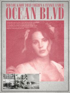 an advertisement for ocean blvd featuring a woman with long hair and wearing a white dress