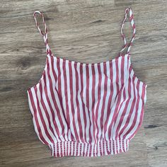 Never Worn Top With Tags Still Attached! Perfect Condition. Casual Red Crop Top For Summer, Red Cotton Beach Crop Top, Red Cotton Crop Top For Beach, Casual Red Crop Top For Spring, Casual Red Crop Top For Day Out, Trendy Red Crop Top For Vacation, Red Spring Crop Top, Summer Red Crop Top For Day Out, Red Summer Crop Top For Day Out