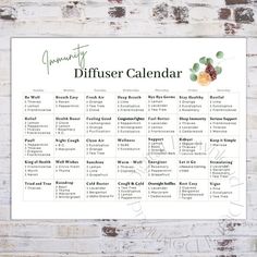 Printable Immunity Diffuser Monthly Calendar Young Living | Etsy Diffuser Blends Young Living, Essential List, Essential Oils Business, Essential Oil Accessories, Essential Oil Diffuser Blends Recipes, Yl Oils, Essential Oils Guide, Essential Oil Diffuser Recipes, Oil Diffuser Recipes