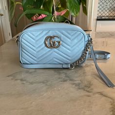 Reposhing This Item I Purchased From @Dk1983. Loved It, But Ready To Rotate For Something New. Questions? Leave A Comment Below! Vintage Sling Bag, Gucci Disco, Gucci Bag Dionysus, Blue Leather Bag, Vintage Crossbody Bag, Baby Blue Color, Large Crossbody Bags, Gucci Marmont, Baby Blue Colour