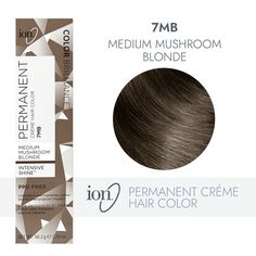 ion Color Brilliance Permanent Creme Hair Color utilizes pure ionic micro pigments for deeper, more intense color. Ion 7MB Medium Mushroom Blonde Permanent Creme Hair Color | Blonde | 2.05 oz. | Sally Beauty Sally Anns Prism Lites For Hair, Ion Semi Permanent Hair Color Chart, Matrix Medium Brown Mocha, Toners For Ash Gray Brown Hair, Toners For Ash Gray Mashroom Brown Hair, Hair Color For Pail Skin Brown Eyes, 6n Moroccan Sand Redken, Aveda Deep Color Chart, 36 Year Old Women Hair Color