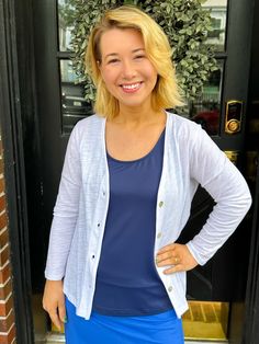 This white cotton cardigan is sure to be one of your new favorite layering pieces. 4 mother-of-pearl style buttons Can wear as a cardigan or as a button-down top 100% Cotton Beach Time is a division of the Lulu-B clothing company. Sizing Size Dress Size Bust Waist Hips XS 4 34"-35" 26"-27" 37"-38" S 6-8 36"-37" 28"-29" 39"-40" M 8-10 38"-39" 30"-31" 41"-42" L 12-14 40"-41" 32"-33" 43"-44" XL 16 42"-43" 34"-35" 45"-46" 1X 18 44"-45" 36"-37" 47"-48" Beachtime is a division of the Lulu-B Clothing w Versatile Tops With Button Closure For Layering, Spring Sweater For Layering With Buttons, Button-up Sweater For Layering, Fitted Cardigan With Buttons For Day Out, Long Sleeve Cardigan With Snap Buttons For Layering, Fitted Button Cardigan For Day Out, Fitted Everyday Cardigan, Long Sleeve Cardigan With Snap Buttons For Everyday Wear, Casual Cardigan With Button Closure For Layering