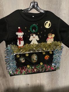 2023 Ugly Christmas sweaters. If your big into the lord, this sweater is for you! Angels and snowmen with bells! This sweater is an XL. Ugly Sweater Contest, Ugly Christmas Sweaters, Pullover Sweater Women, Santa Christmas, Christmas Elf, Stand By Me, Ugly Sweater, Ugly Christmas, Women Pullover