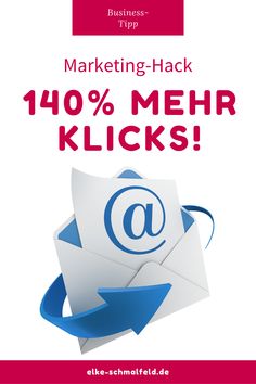 an email envelope with the words marketing hack on it and arrows coming out of it