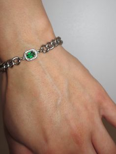 Charm in 925 Sterling Silver and Cubic Zirconia Clasp and Chain in Stainless Steel Choose your size Handmade in Los Angeles - please allow up to 5 days for this item to ship THE GREEN GEM CHAIN BRACELET features a stunning green gem charm in 925 sterling silver on a stainless steel chain. Handmade in Los Angeles with meticulous attention to detail, this luxurious piece will give all your looks the final touch! Pearl Anklet, Green Gem, Green Gems, Final Touch, Steel Chain, Stainless Steel Chain, Chain Bracelet, Anklets, Ring Earrings