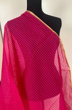 Beautiful and bright Pink cotton silk dupatta to match several Indian Kurtas, kurta sets. Makes a great gift too. You could easily style this as a scarf with your winter coat. Add a little color with this pretty one. Pink Cotton Kurta With Sheer Dupatta, Pink Cotton Salwar Kameez With Sheer Dupatta, Festive Pink Block Print Dupatta, Anarkali Style Pink Dupatta With Block Print, Anarkali Style Handloom Cotton Dupatta, Pink Block Print Dupatta, Pink Dupatta With Block Print In Traditional Drape, Pink Cotton Dupatta For Festivals, Pink Cotton Dupatta For Diwali