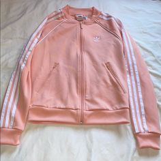 Never Used Spring Athleisure Long Sleeve Outerwear, Trendy Track Jacket With Ribbed Cuffs For Spring, Trendy Spring Track Jacket With Ribbed Cuffs, Spring Outerwear With Ribbed Cuffs, Fitted Sporty Outerwear For Spring, Adidas Spring Streetwear Outerwear, Adidas Spring Outerwear For Streetwear, Adidas Streetwear Outerwear For Spring, Adidas Outerwear For Spring Streetwear