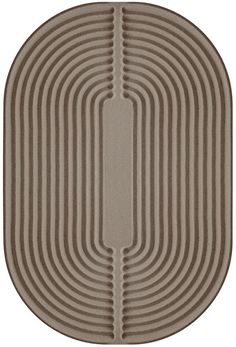 an oval shaped rug with lines on it