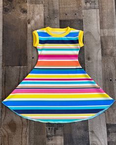 Summer Stripe Girl Dress Casual Summer Twirl Dress For Playwear, Casual Short Sleeve Summer Twirl Dress, Cute Summer Twirl Dress For Playwear, Cute Striped Cotton Dress, Casual Beach Twirl Dress For Spring, Cute Multicolor Twirl Dress For Spring, Playful Twirl Dress For Summer Playdate, Fun Summer Twirl Dress For Playdate, Multicolor Twirl Dress For Summer Playdate