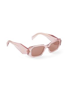 Find PRADA Symbole Sunglasses on Editorialist. peach pink acetate rectangle frame brown tinted lenses UV-protective lenses logo-stamped oversize arms curved tips These glasses come with a protective case. Prada Symbole Sunglasses, Lens Logo, Prada Eyewear, Rectangle Frame, Prada Sunglasses, Oversized Sunglasses, Logo Stamp, Grey Lenses, Peach Pink